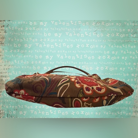 Relic Brand by FOSSIL Brown Floral Fabric Shoulder Bag with Brown Trim - Picture 9 of 10
